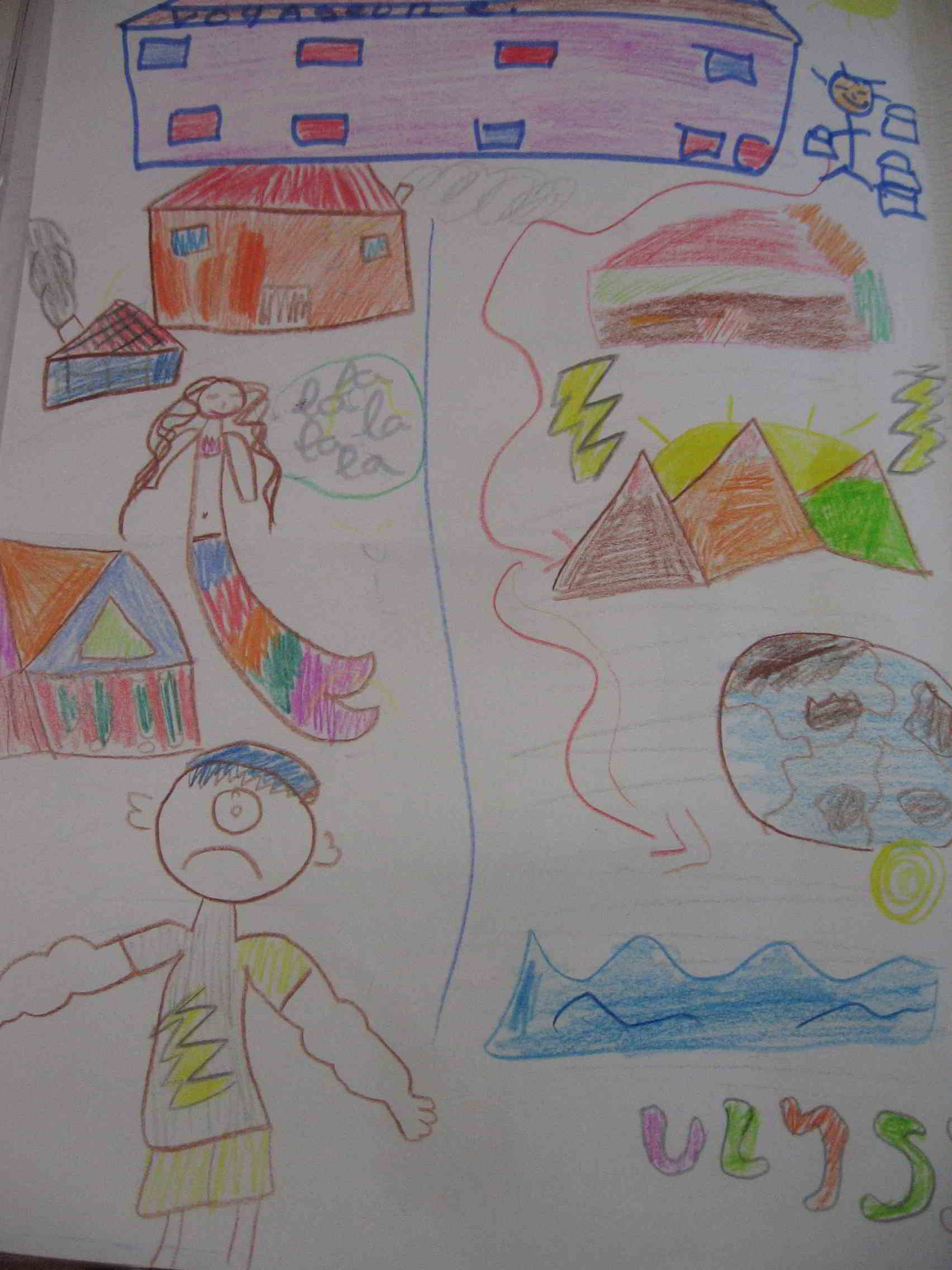 Dessin De Poesie Heureux Qui Comme Ulysse Ecole élémentaire Joliot-Curie - Nanterre - "Heureux qui comme Ulysse"  (Alfred de Musset)