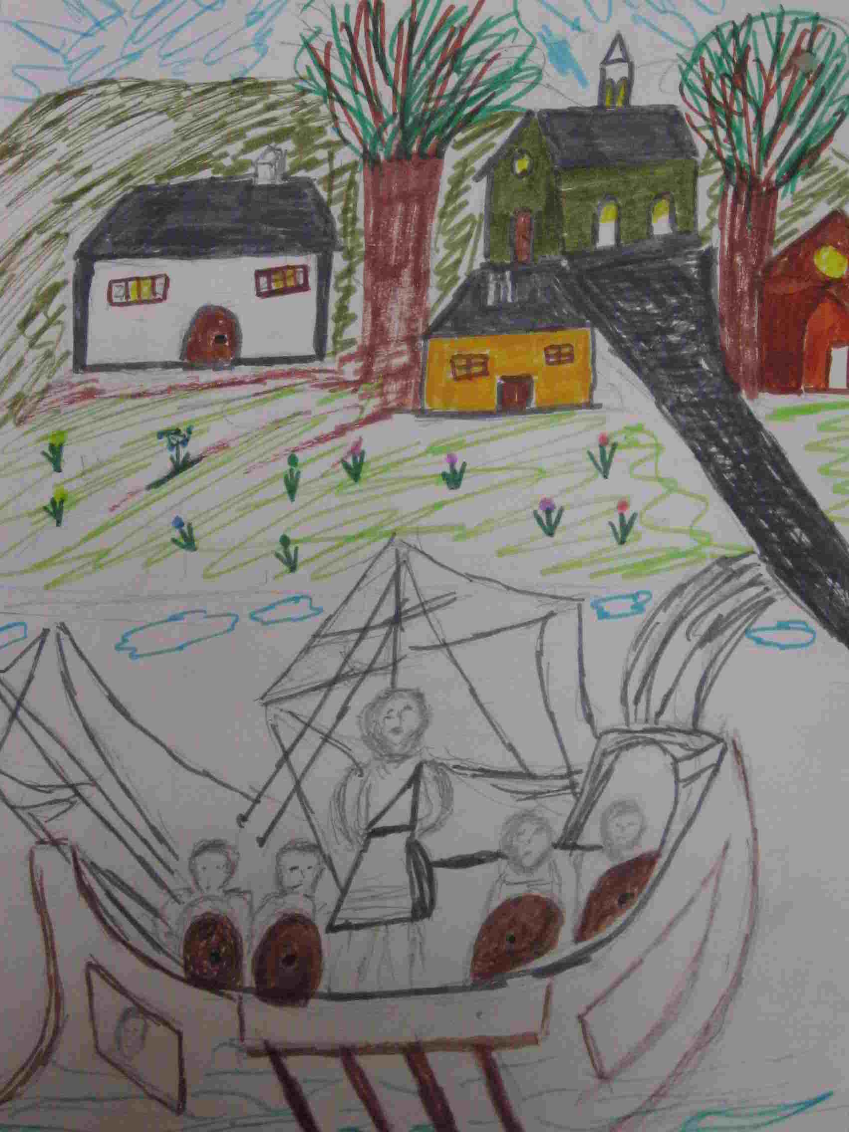 Dessin De Poesie Heureux Qui Comme Ulysse Ecole élémentaire Joliot-Curie - Nanterre - "Heureux qui comme Ulysse"  (Joachim Du Bellay)